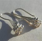 Boucles d'oreilles bouton à fleurs, en argent massif 925