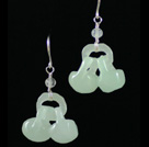 Boucles d'Oreilles Jade  Forme Cadenas Porte Bonheur