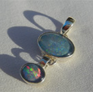 Pendentif opale, opale d'Australie, pierre précieuse, pierre naturelle en argent Massif 925, pendentif unique