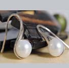 Boucle d'oreilles Perle d'Eau Douce AA Crochet Forme Cuillère Blanc Nacré