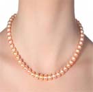 Collier Perle de Culture d'Eau Douce 6.5-7.5/7.5-8.5/8.5-9.5/9.5-10.5/10.5-11.5 AA+ Couleur Rosé