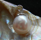 Pendentif Unique Perle de Culture d'Eau Douce Forme Baroque
