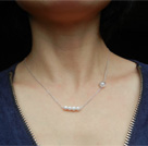 Collier Perles Culture d'Eau Douce sur Chaîne Argent Massif 925