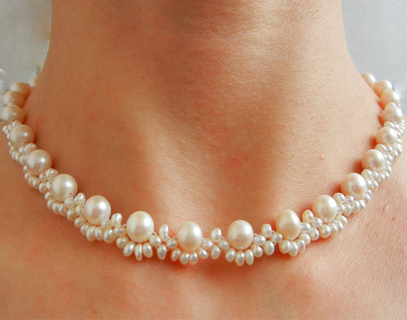 Collier Perle de Culture d'Eau Douce Ras du Cou 6.5-7.5mm - Boutique