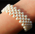 Bracelet Perle de Culture d'Eau Douce 5 Rangs Sur Mesure Couleur Blanche ou Rosé ou Lavande