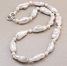 Collier Perle d'Eau Douce Forme Baroque Blanc Nacré